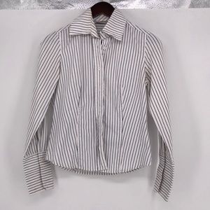 Farinaz Taghavi | high end white & blue Button up